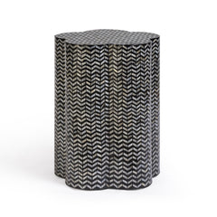 Truffle Black Mother of Pearl Shell Side Table