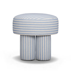 Masha Striped Performance Linen Accent Stool