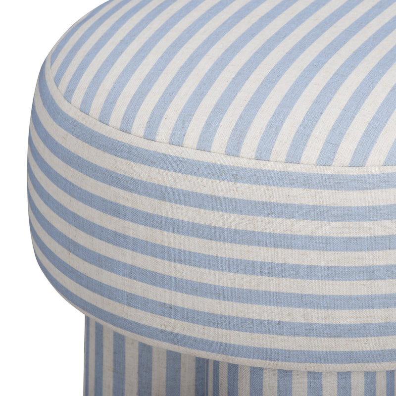 Masha Striped Performance Linen Accent Stool-zoom-