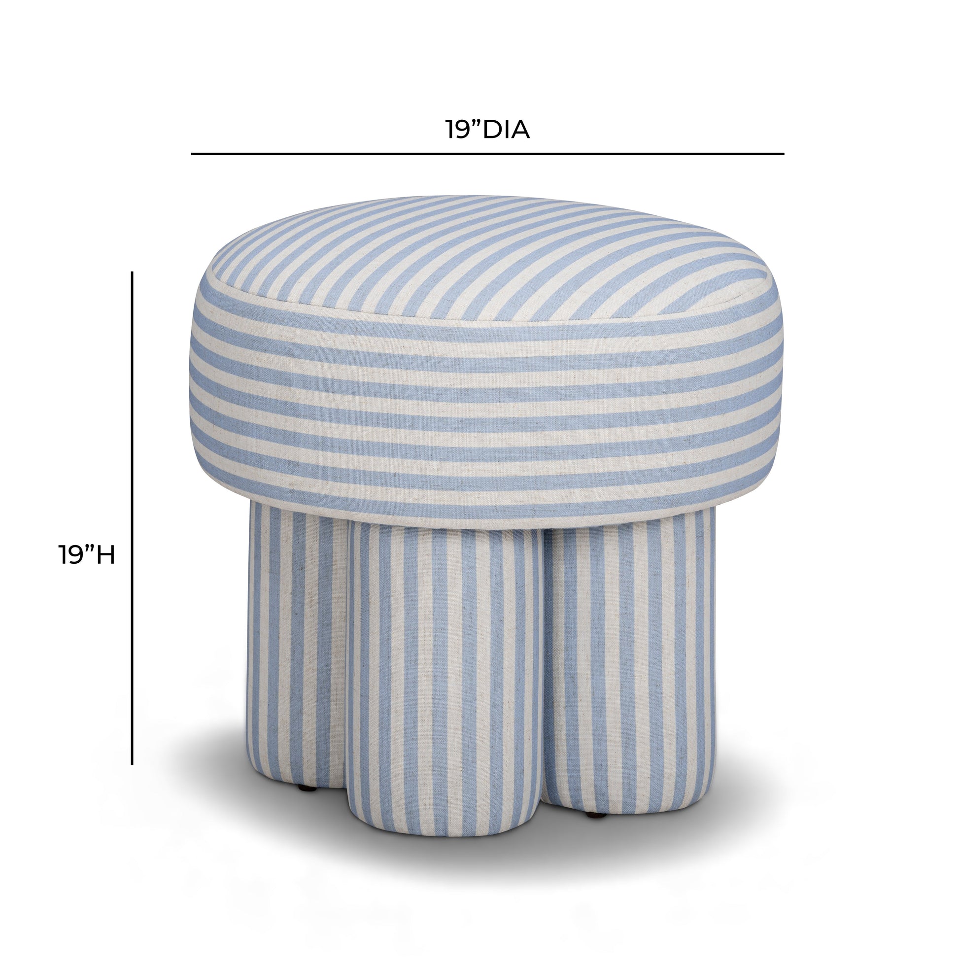 Masha Striped Performance Linen Accent Stool