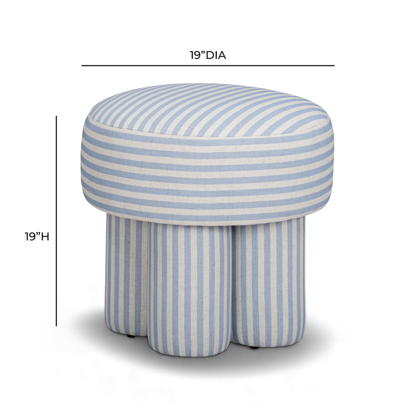 Masha Striped Performance Linen Accent Stool-zoom-