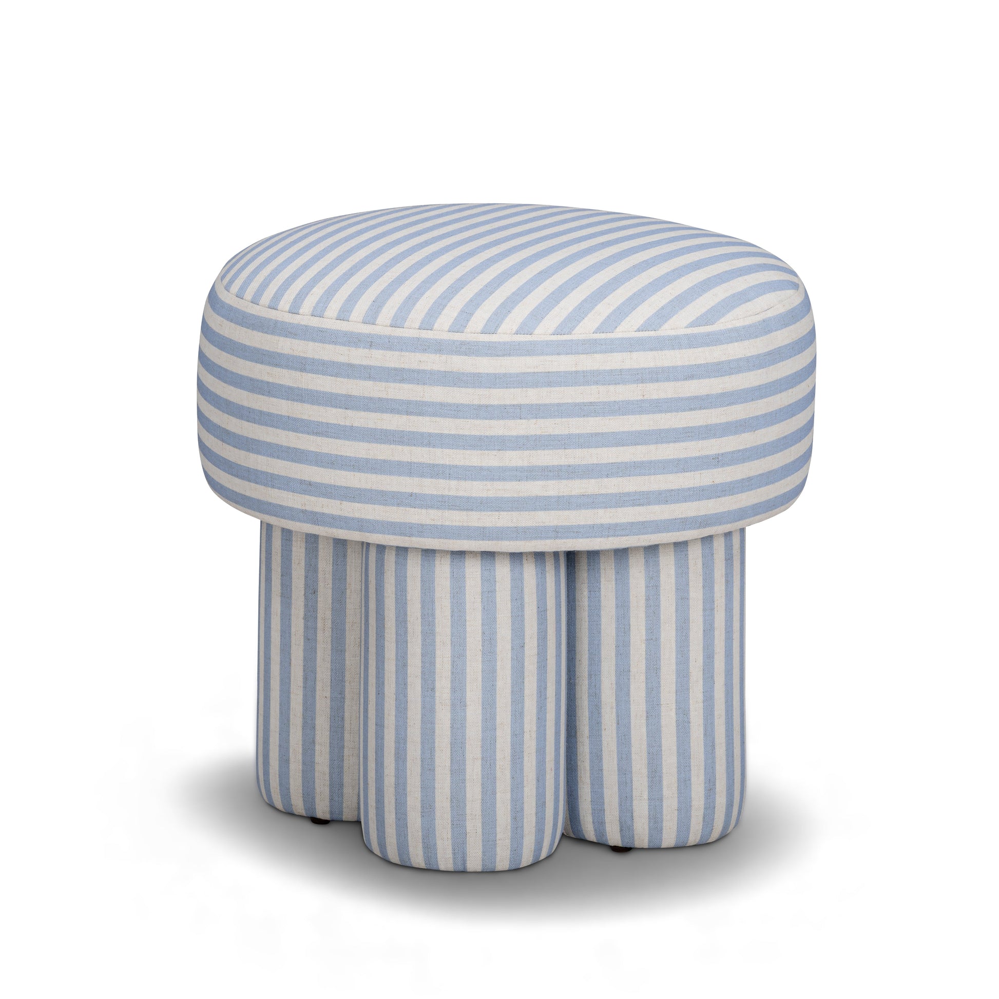 Masha Striped Performance Linen Accent Stool