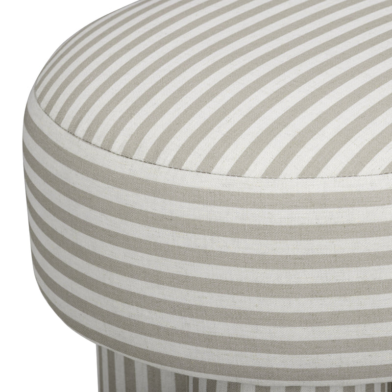 Masha Striped Performance Linen Accent Stool-zoom-