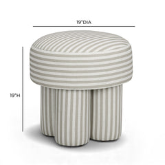 Masha Striped Performance Linen Accent Stool