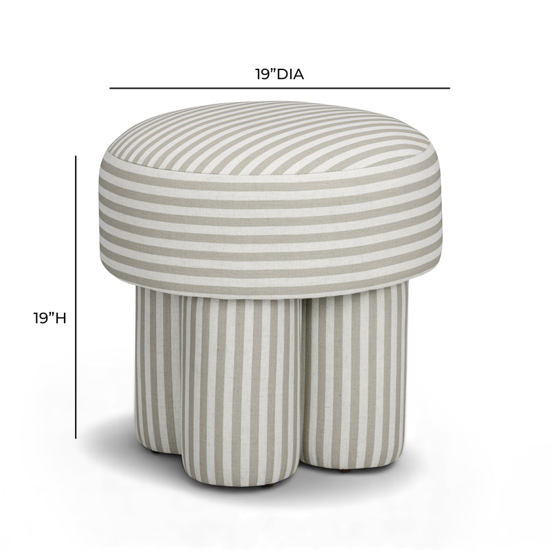 Masha Striped Performance Linen Accent Stool-zoom-