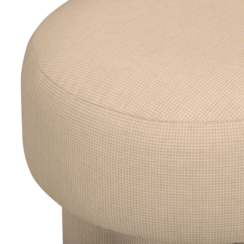 Masha Yellow Gingham Performance Linen Accent Stool-zoom-