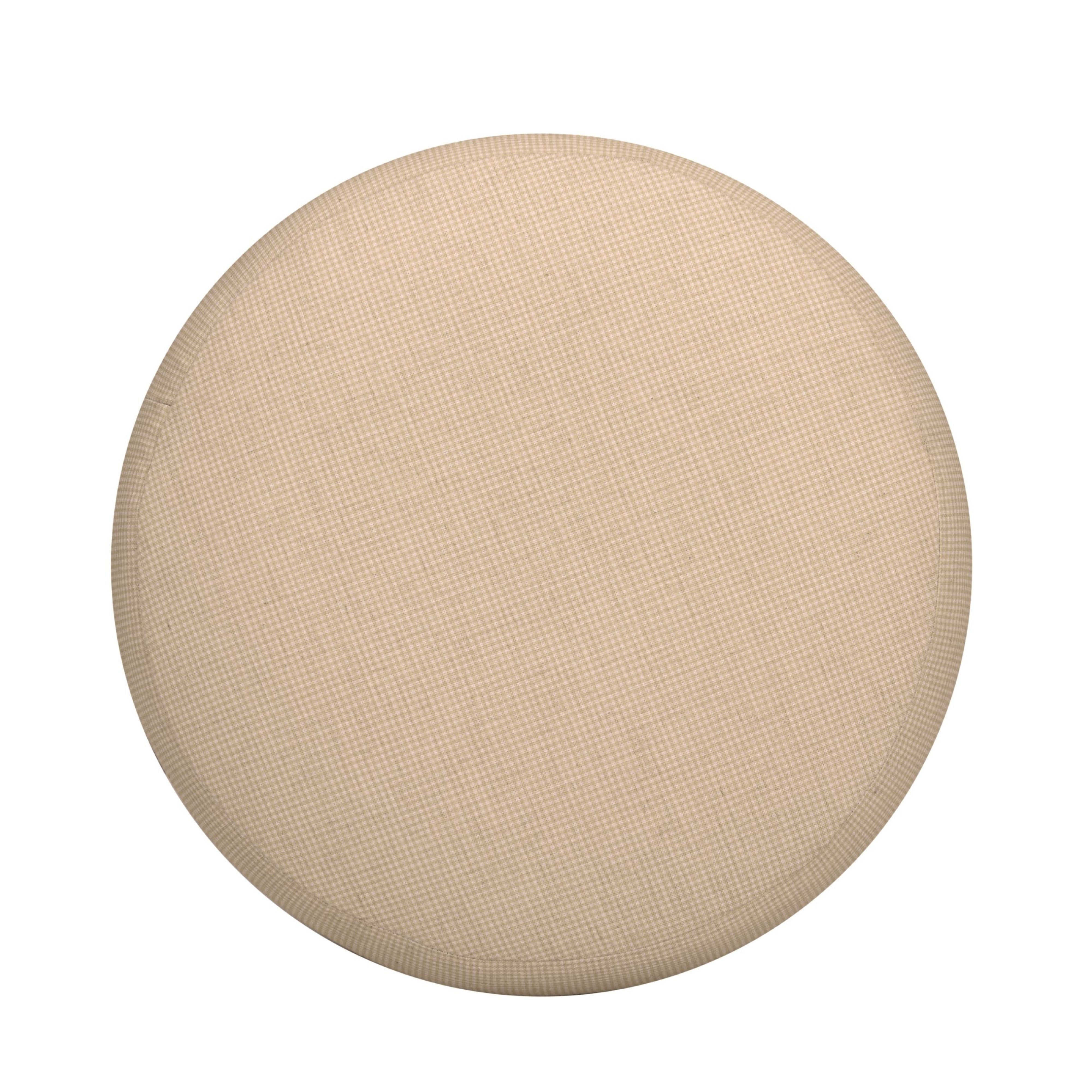 Masha Yellow Gingham Performance Linen Accent Stool