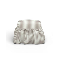 Gertrude Striped Performance Linen Skirted Ottoman
