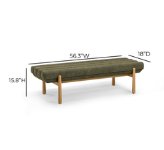 Julianna 56" Textured Performance Fabric Bench