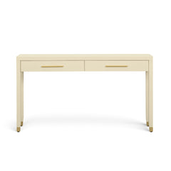 Dani 54" Cream Faux Shagreen 2-Drawer Console Table