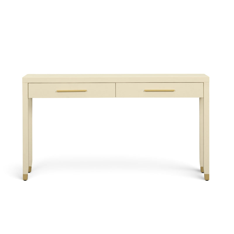 Dani 54" Cream Faux Shagreen 2-Drawer Console Table-zoom-