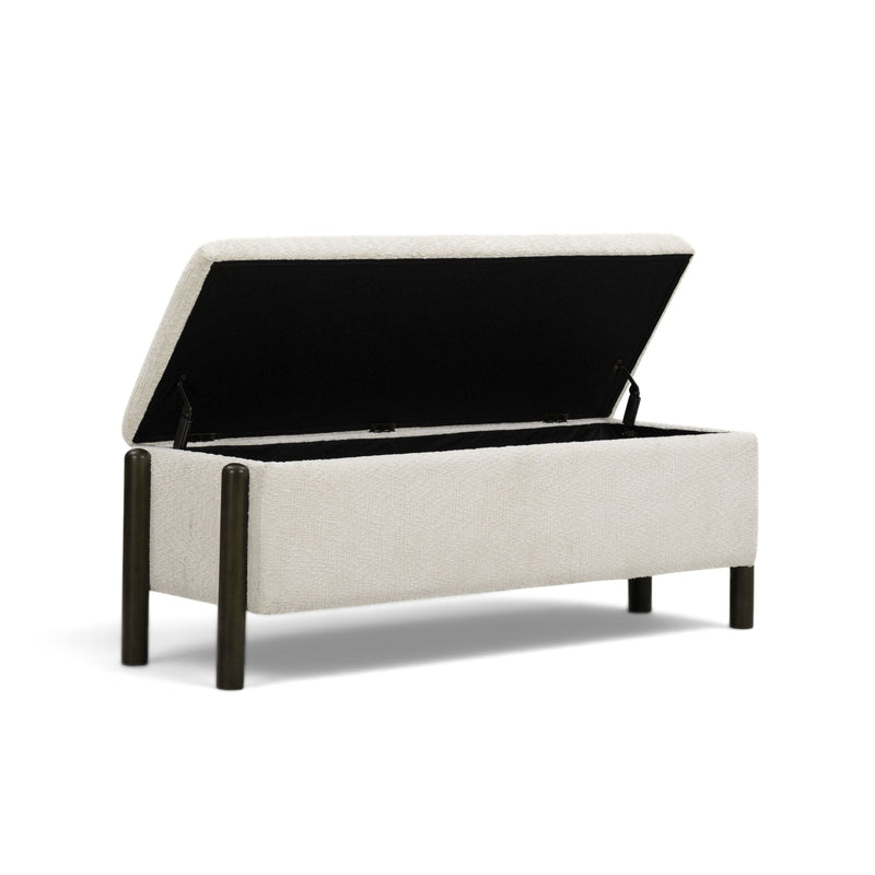 Abby 52" Nubby Fabric Storage Bench-zoom-