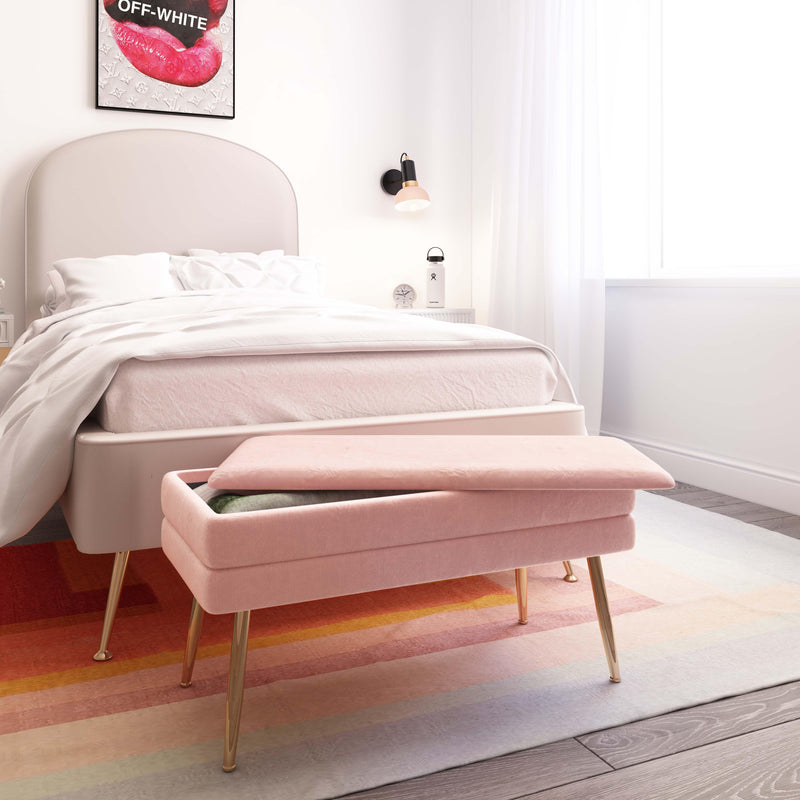 Ziva 31" Velvet Storage Bench-zoom-