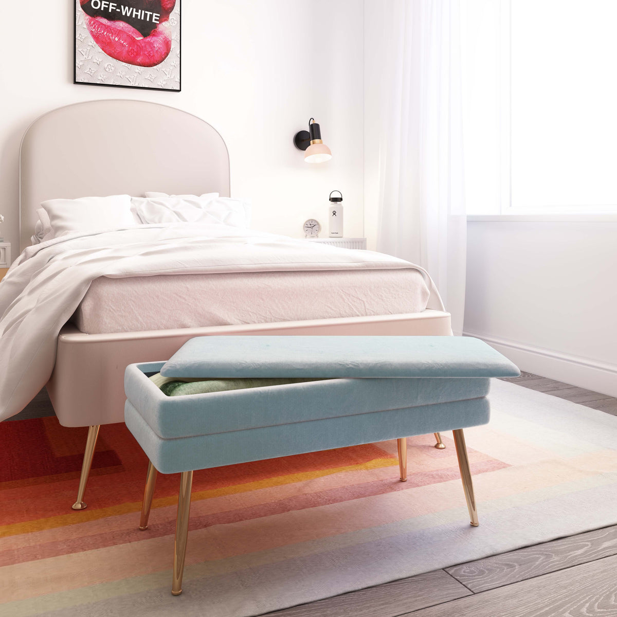 Ziva 31" Velvet Storage Bench