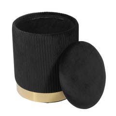 Zoe Performance Velvet Storage Ottoman