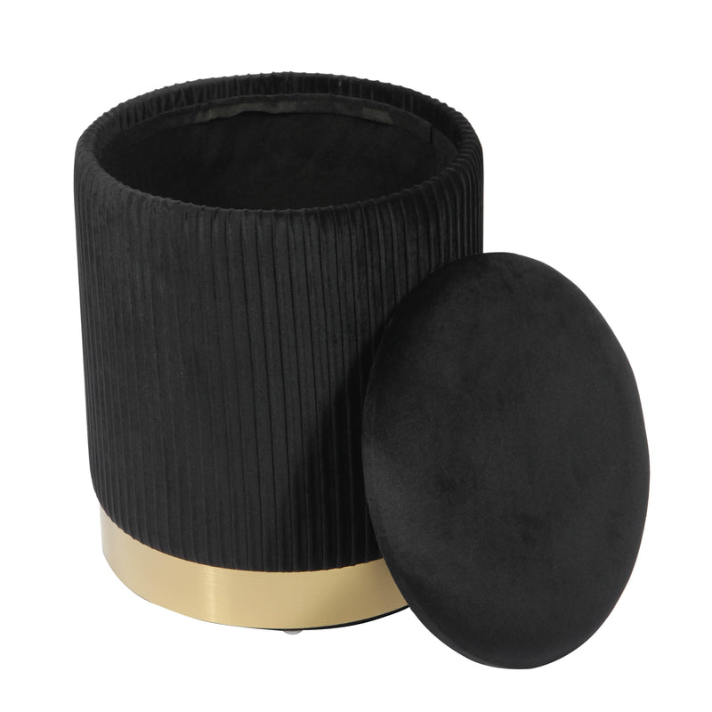 Zoe Performance Velvet Storage Ottoman-zoom-