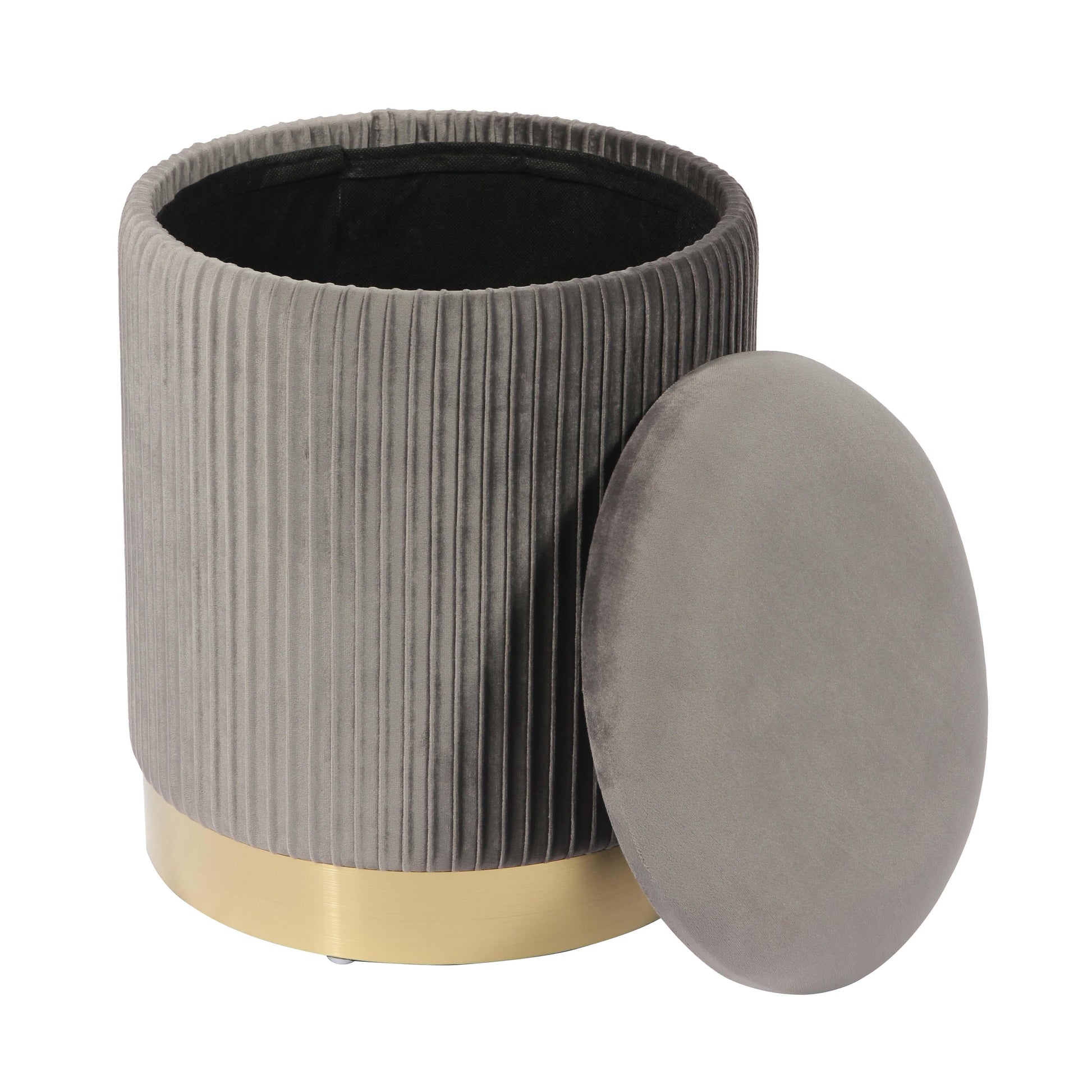 Zoe Performance Velvet Storage Ottoman