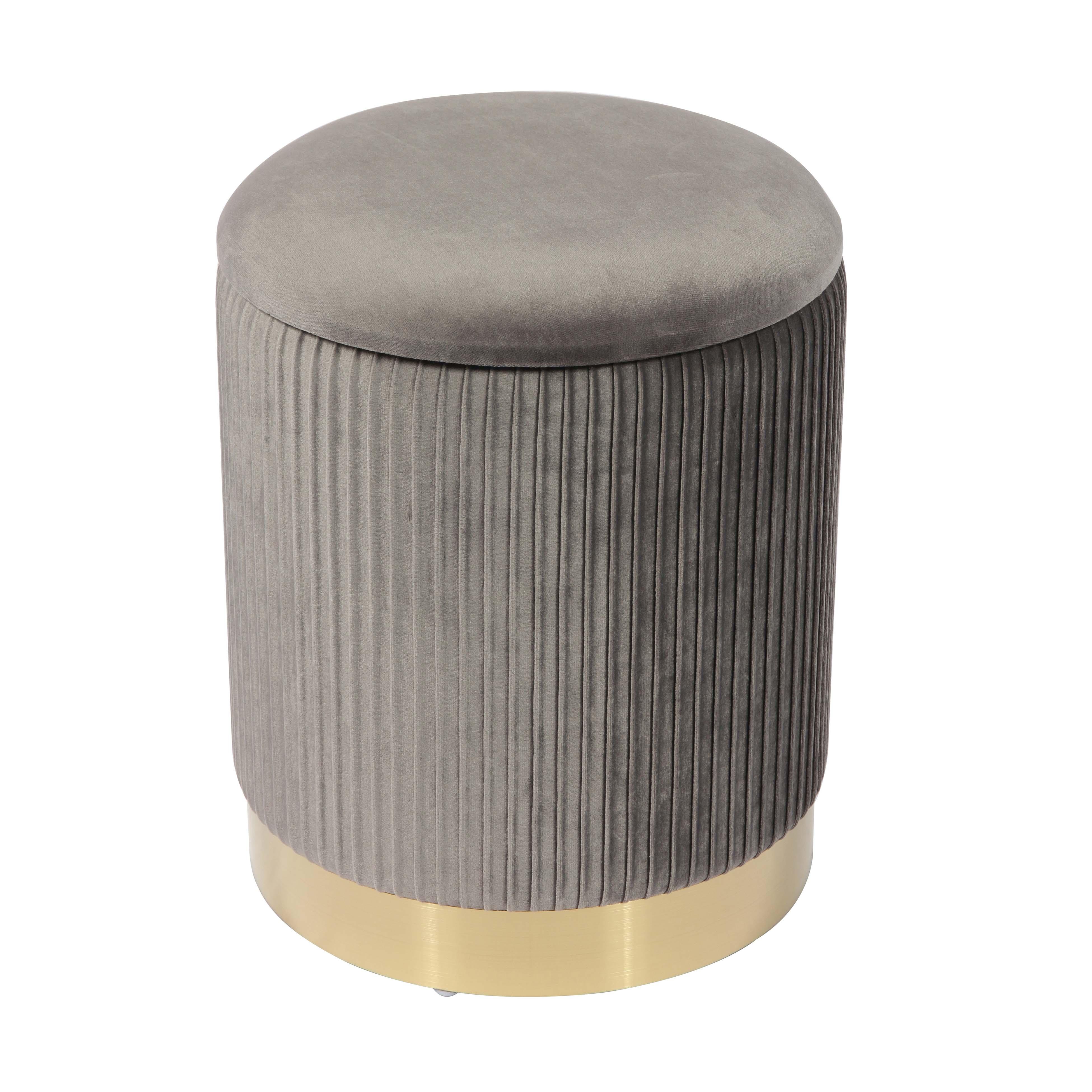 Zoe Performance Velvet Storage Ottoman