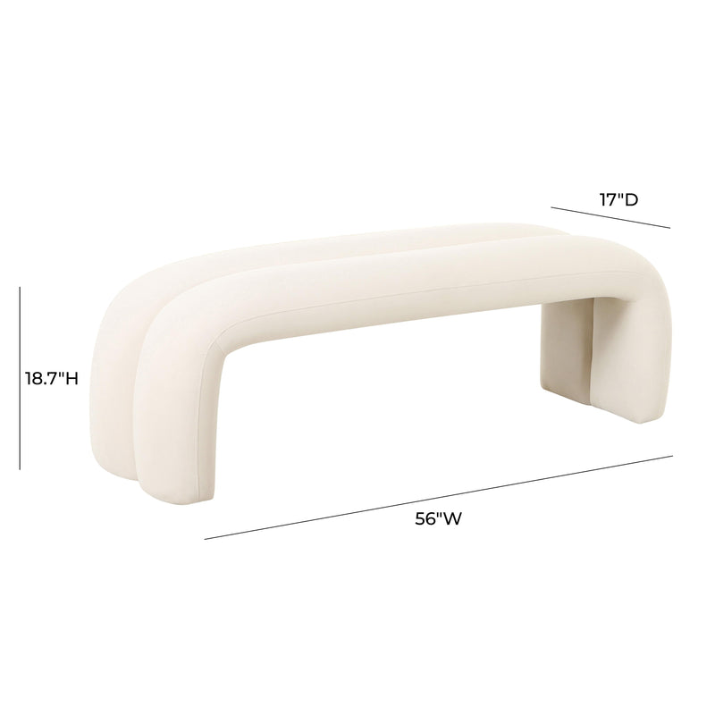 Leigh 56" Performance Velvet Channeled Bench-zoom-