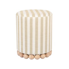 Dex Striped Linen Ottoman