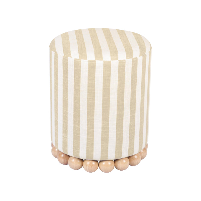 Dex Striped Linen Ottoman-zoom-