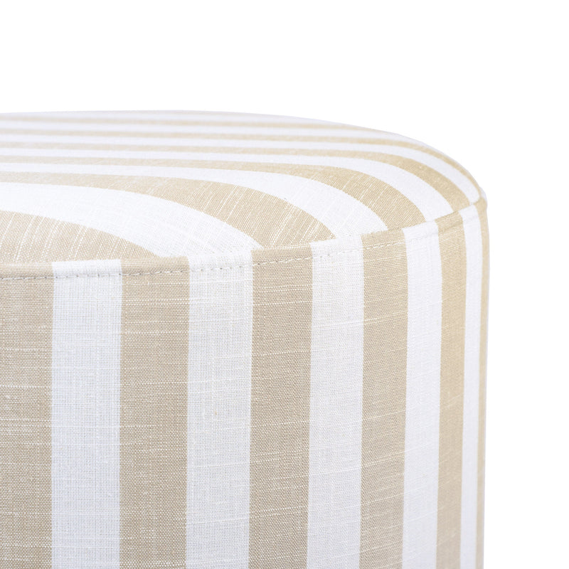 Dex Striped Linen Ottoman-zoom-
