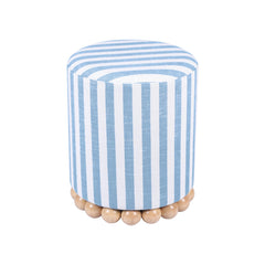 Dex Striped Linen Ottoman