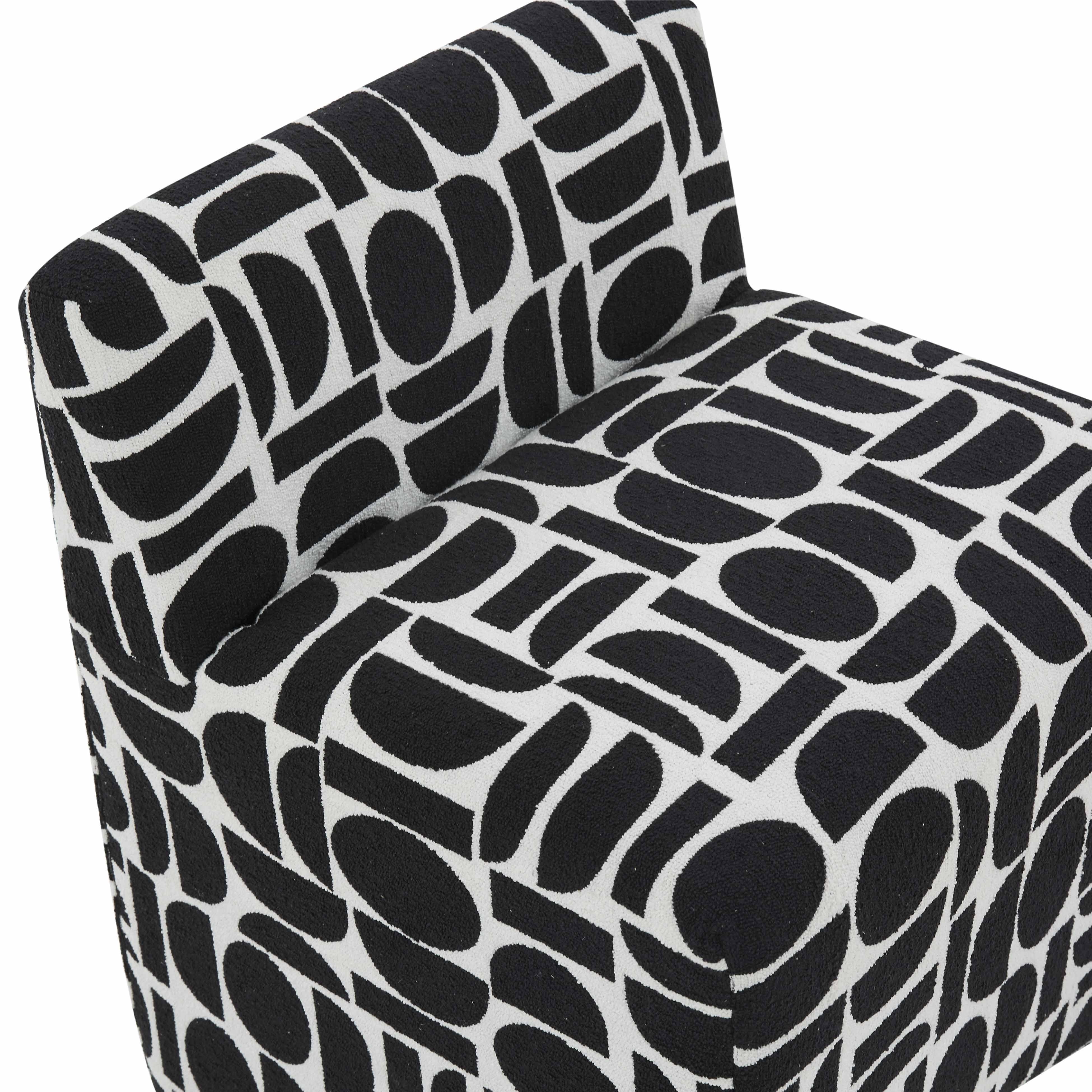 Pippa Geometric Performance Jacquard Weave Accent Stool