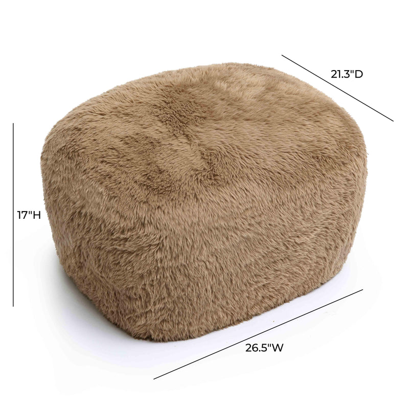 Britt Contract-Grade Vegan Shearling Ottoman-zoom-