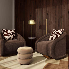 Stefanie Performance Velvet Ottoman