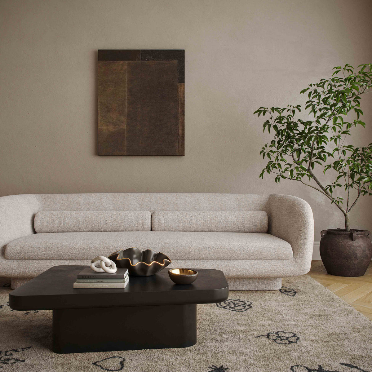 Yoko Black Coffee Table (32"-39")