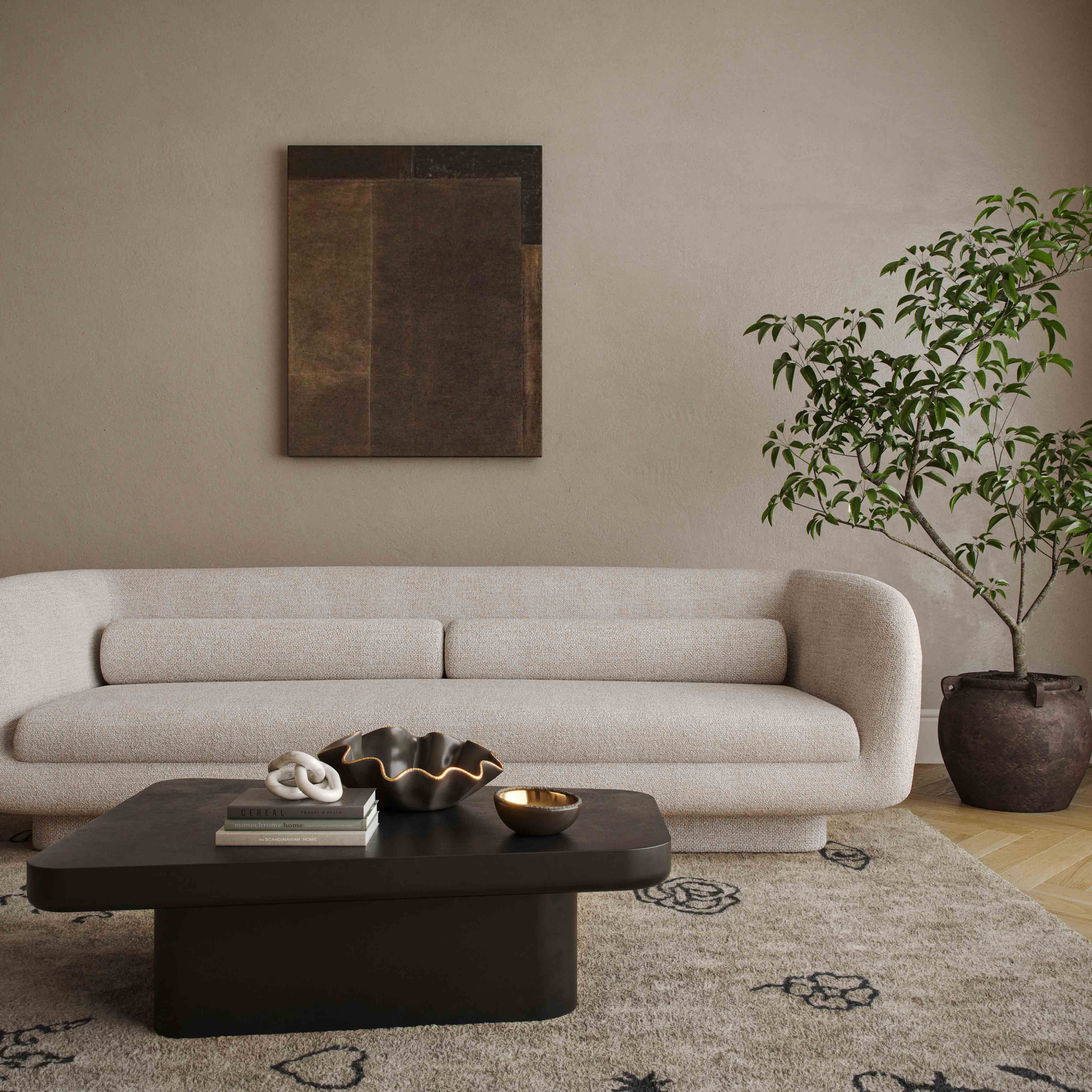 Yoko Black Coffee Table (32"-39")