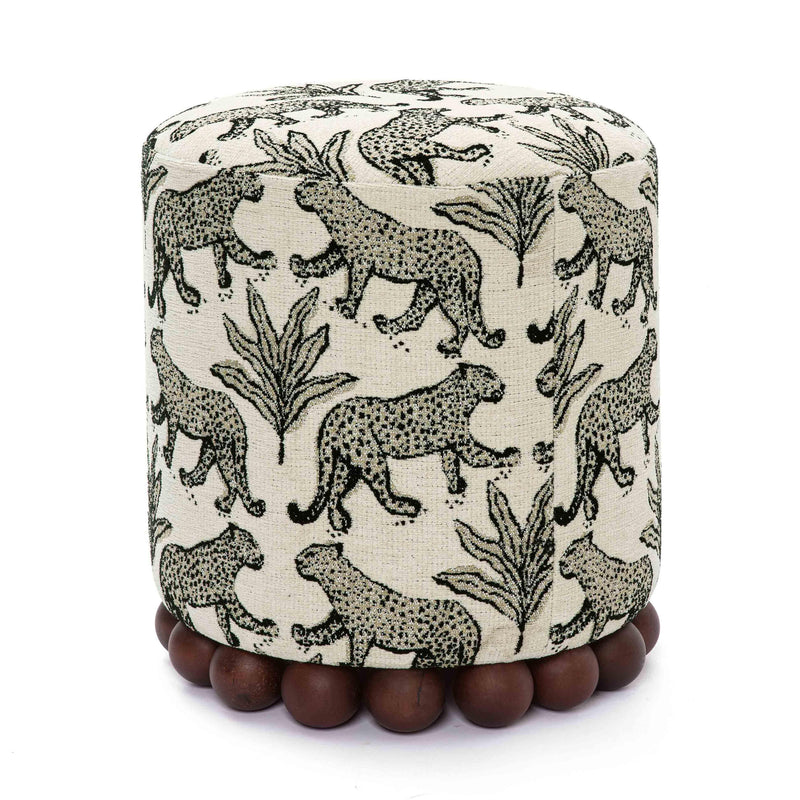 Dex Leopard Performance Jacquard Ottoman-zoom-