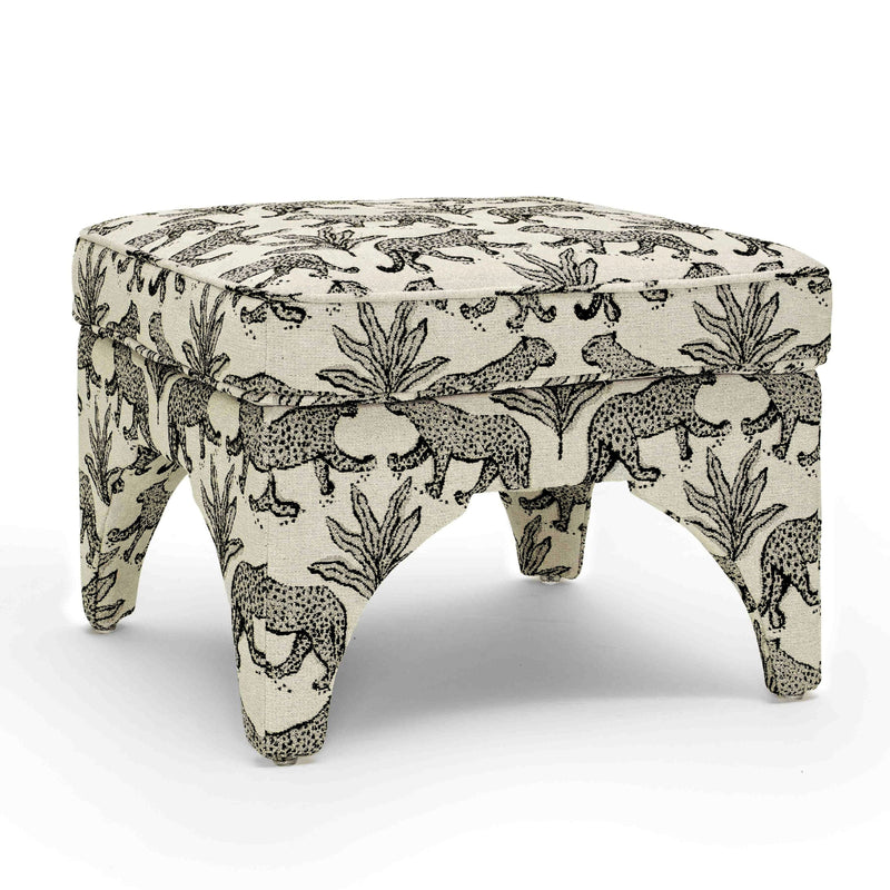 Raji Leopard Performance Jacquard Ottoman-zoom-