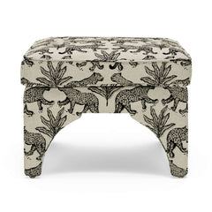 Raji Leopard Performance Jacquard Ottoman