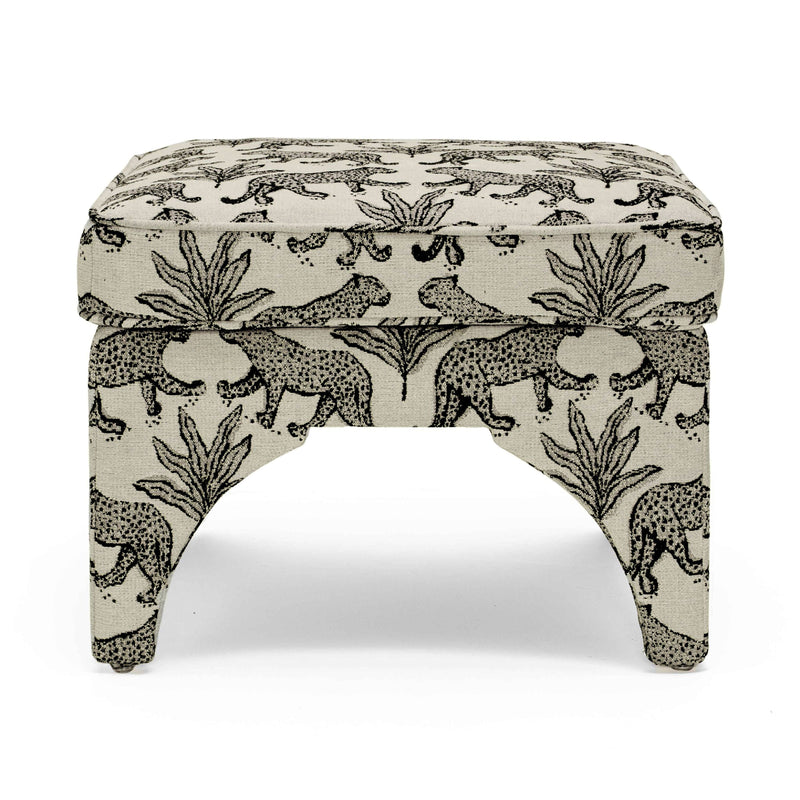 Raji Leopard Performance Jacquard Ottoman-zoom-