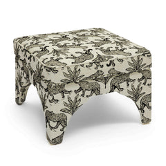 Raji Leopard Performance Jacquard Ottoman