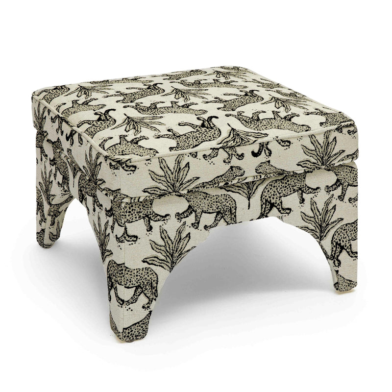 Raji Leopard Performance Jacquard Ottoman-zoom-