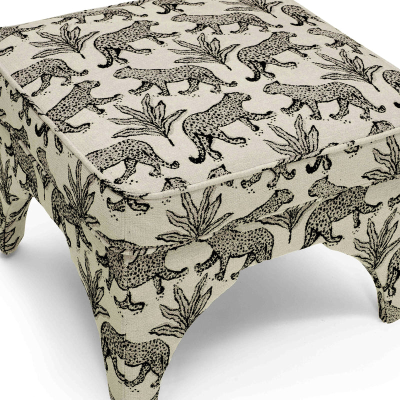 Raji Leopard Performance Jacquard Ottoman-zoom-