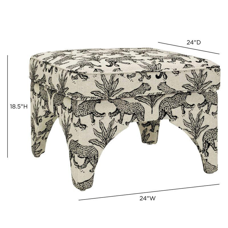 Raji Leopard Performance Jacquard Ottoman-zoom-