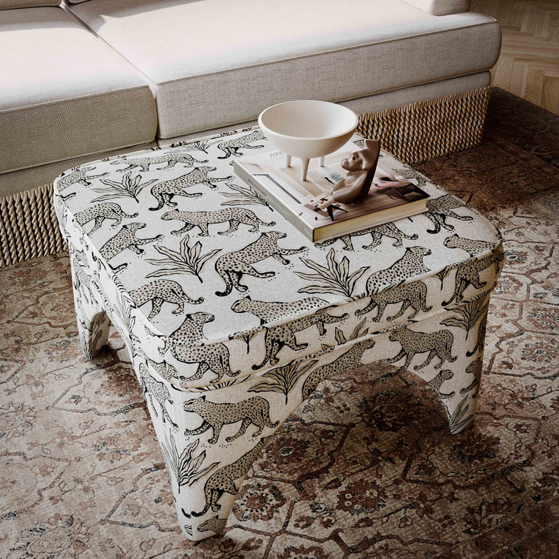 Raji Leopard Performance Jacquard Ottoman-zoom-