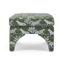 Raji Leopard Performance Jacquard Ottoman