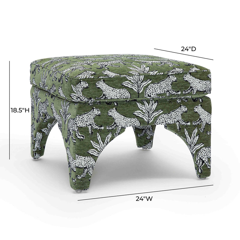Raji Leopard Performance Jacquard Ottoman-zoom-