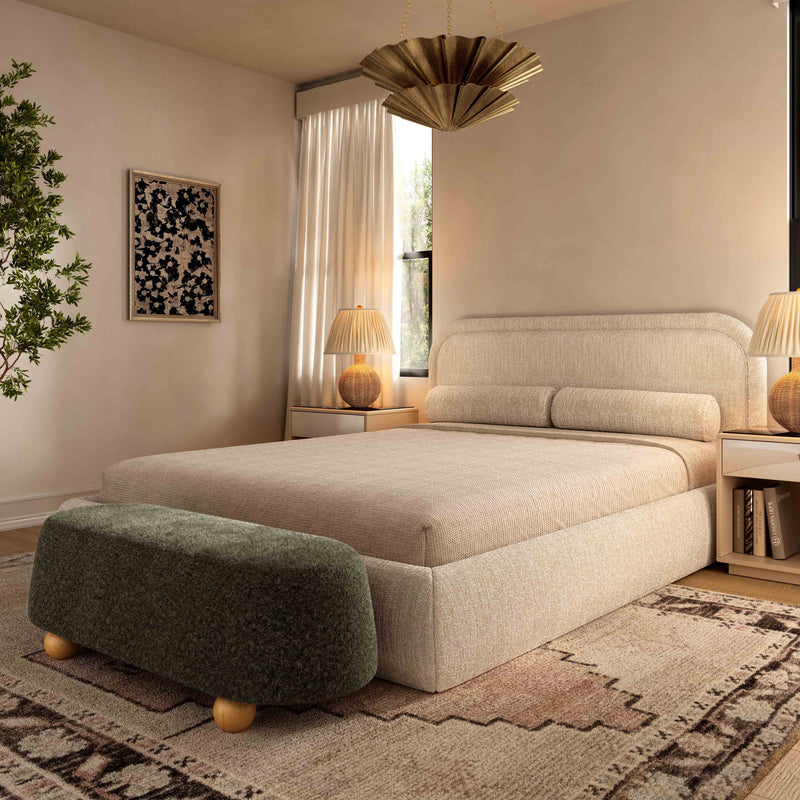 Jaine 48" Contract-Grade Faux Mohair Large Ottoman-zoom-