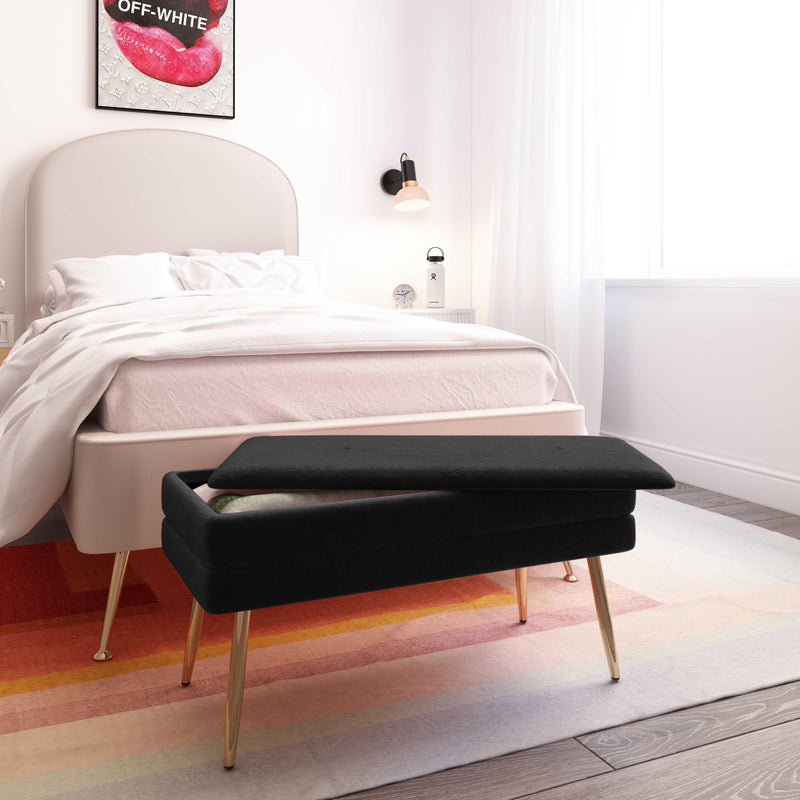 Ziva 31" Velvet Storage Bench-zoom-