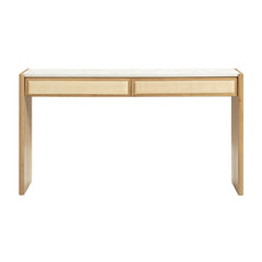 Paige 56" Natural Oak 2-Drawer Console Desk