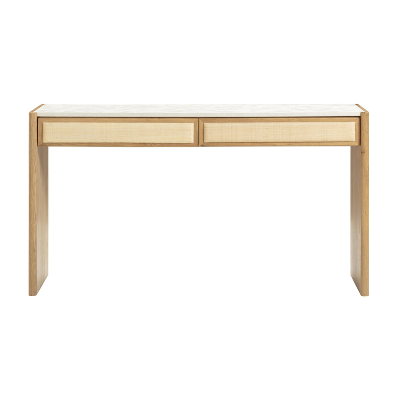 Paige 56" Natural Oak 2-Drawer Console Desk-zoom-