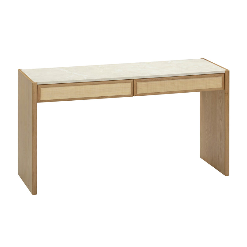 Paige 56" Natural Oak 2-Drawer Console Desk-zoom-