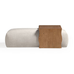 Spencer 54" Performance Basketweave Ottoman with Bridge Table