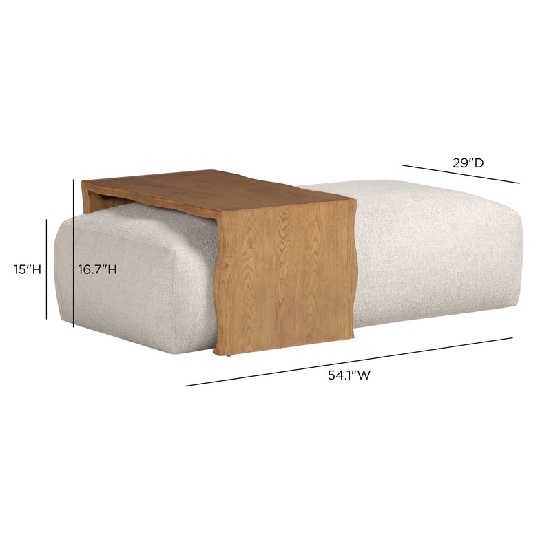 Spencer 54" Performance Basketweave Ottoman with Bridge Table-zoom-